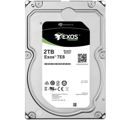Жесткий диск SEAGATE HDD SATA Exos 7E8 2TB SATA 3.0 256 MB 7200 rpm ST2000NM001A