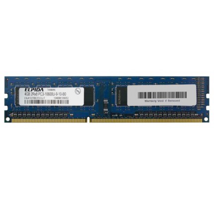 Оперативная память ELPIDA 4GB DDR3 2Rx8 PC3-10600U (EBJ41UF8BCF0-DJ-F) / 8307