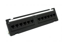 Патч-панель EPNew настенная EPNew 12xRJ-45 UTP, кат. 6, dual type, в пластиковом корпусе, черная (6PP89-120BK)