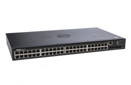 Комутатор Dell Networking N1548P, PoE+, 48x1GbE + 4x10GbE SFP+ fixed ports, Stacking, IO to PSU airflow, AC, LLW