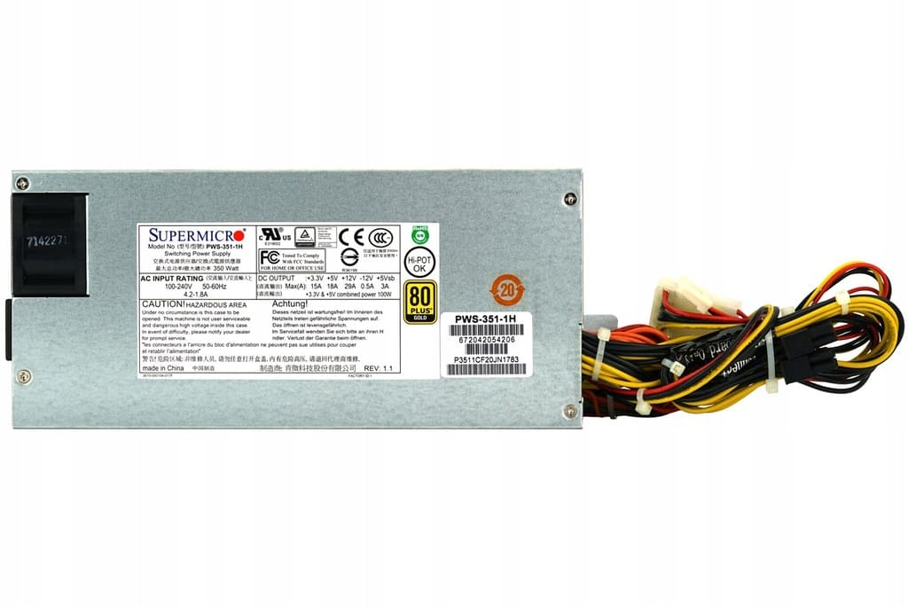 Блок питания Supermicro PWS-351-1H 350W 1U 80Plus Switching Power ...