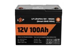 Акумулятор LP LiFePO4 12V (12,8V) - 100 Ah (1280Wh) (Smart BMS 100А) з BT пластик для ДБЖ 20197