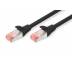 Патч-корд 0.5м, CAT 6 S-FTP, AWG 27/7, LSZH, black Digitus (DK-1644-005/BL)