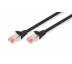 Патч-корд 3м, CAT 6 S-FTP, AWG 27/7, LSZH, black Digitus (DK-1644-030/BL)