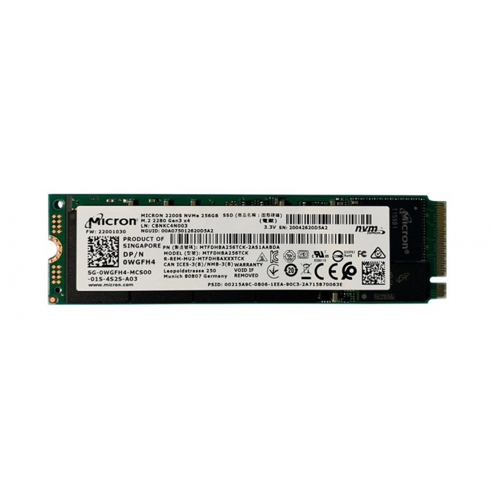Накопитель SSD Micron [256GB M.2 NVMe] (MTFDHBA256TCK-2AS1AABDA / WGFH4 / L36057-001) / 22388