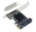 Контролер HDD 4 port SATA3 Marvell 88SE9215 PCIE to SATA Card PCI-E Adapter PCI Express to SATA3.0 Expansion 6G for SSD HDD
