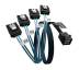 Кабель RAID контролера HD mini-SAS SFF-8643 to 4xSATA Forward Breakout Cable 1m (SFF8643-4xSATA) / 24016