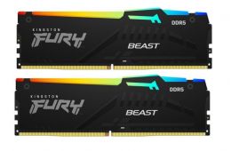 Модуль пам'яті для комп'ютера DDR5 32GB (2x16GB) 5600 MHz FURY Beast RGB Kingston Fury (ex.HyperX) (KF556C40BBAK2-32)