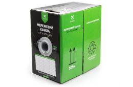 Кабель сетевой Vinga UTP 305м cat.5e Copper 4 pairs 0.5мм мідь (VCPDCUTPC505CO305)