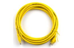 Патч-корд 1.5м, RJ-45, Cat.5e, CU, мідь, жовтий Ritar (PCR-CU/1.5Yw / 04284)