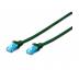 Патч-корд 2м, UTP, cat.5e, AWG 26/7, CCA, PVC, green Digitus (DK-1512-020/G)