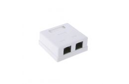 Розетка 2хRJ45 UTP, белая, Kingda