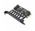 Контроллер [7 ports x USB 3 Gen1] TISHRIC Hub Expansion Adapter Card PCIe x1 (USB3-7p-to-PCIe-x1)