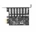 Контроллер [7 ports x USB 3 Gen1] TISHRIC Hub Expansion Adapter Card PCIe x1 (USB3-7p-to-PCIe-x1)