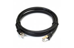 Патч-корд S/FTP LW, 1 м, кат. 6А, чорний, (PC005-C6A-100BK)