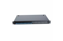 Патч-панель Corning LAN1 с 12xLC Duplex адапт., 24 пигтейл., сплайс-кассетами, SM, OS2,1U (LAN1-24AE-PGTL-B)