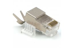 Конектор Kingda RJ45 STP кат. 6A/8, 50μ, 1.45мм, зі вставкою (KD-PG8056-C8)