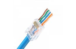Конектор Kingda UTP RJ45 кат. 5e з наскрізними отворами (KD-PG8032-C5E)