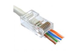 Конектор Kingda UTP RJ45 кат. 6 з наскрізними отворами (KD-PG8032-C6)
