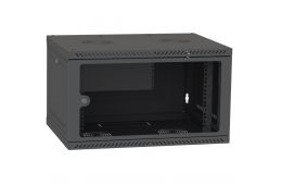 Шкаф IPCOM CH-6U 600х350 стекло RAL9005 (СН-6U-06-035-ДС-1)