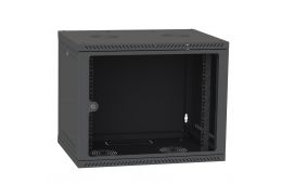 Шкаф IPCOM СН-9U 600х450 стекло RAL9005 (СН-9U-06-45-ДС-1)