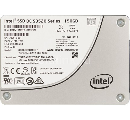 Накопитель SSD Intel 150GB SATA 2.5" MLC/S3520 (SSDSC2BB150G701)
