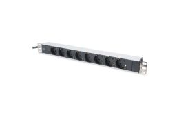 Блок розеток Digitus 1U, 8xSchuko, 16A, 250V, вилка Schuko (DN-95401)