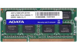 Оперативна пам'ять ADATA 4GB DDR3 2Rx8 PC3-12800S SO-DIMM (AM1U16BC4P2-B19H) / 387