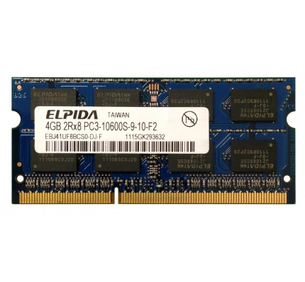 Оперативная память ELPIDA 4GB DDR3 2Rx8 PC3-10600S SO-DIMM (EBJ41UF8BCS0-DJ-F) / 383