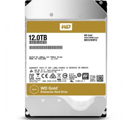 Жесткий диск WD 12TB SATA 3.0 256 MB 7200RPM 3,5" Gold (WD121KRYZ)