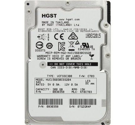Жесткий диск Western Digital Ultrastar 300GB 6G SAS 10k 2.5" (HUC156030CSS204) / 2874