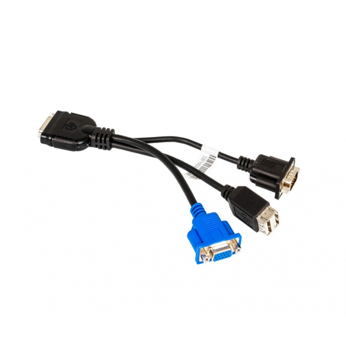 Кабель KVM для HP c-Class блейд систем, 2USB, VGA, COM Local I/O Diagnostic Cable (409496-001)